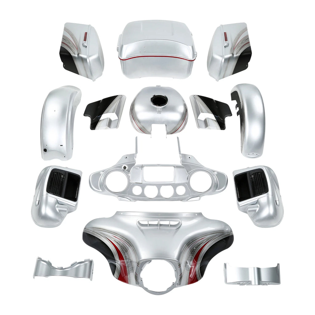 Fairing Bodywork for Harley CVO Street Glide (2014–2023) Candy Red/Silver