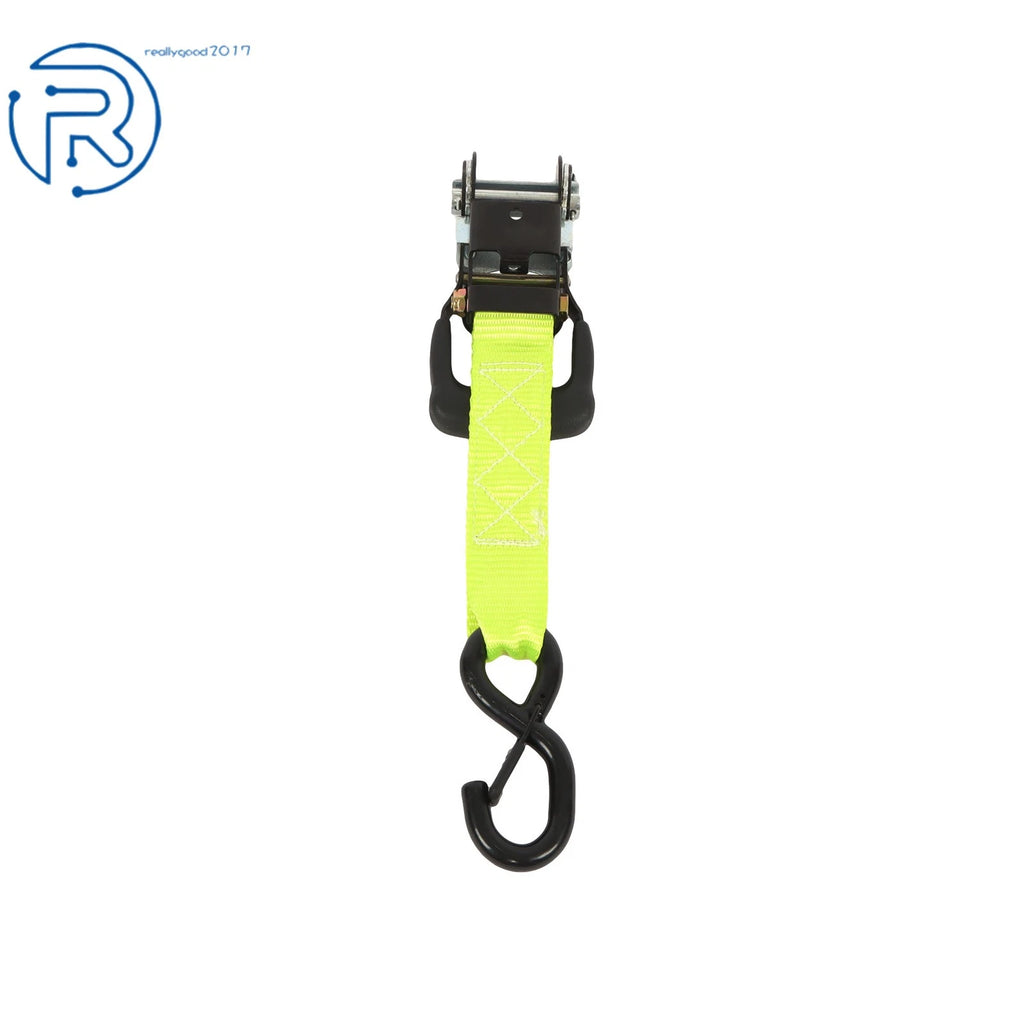 Set of 4 Heavy Duty 1.6" x 15' Ratchet Tie Down Straps with S Hook
