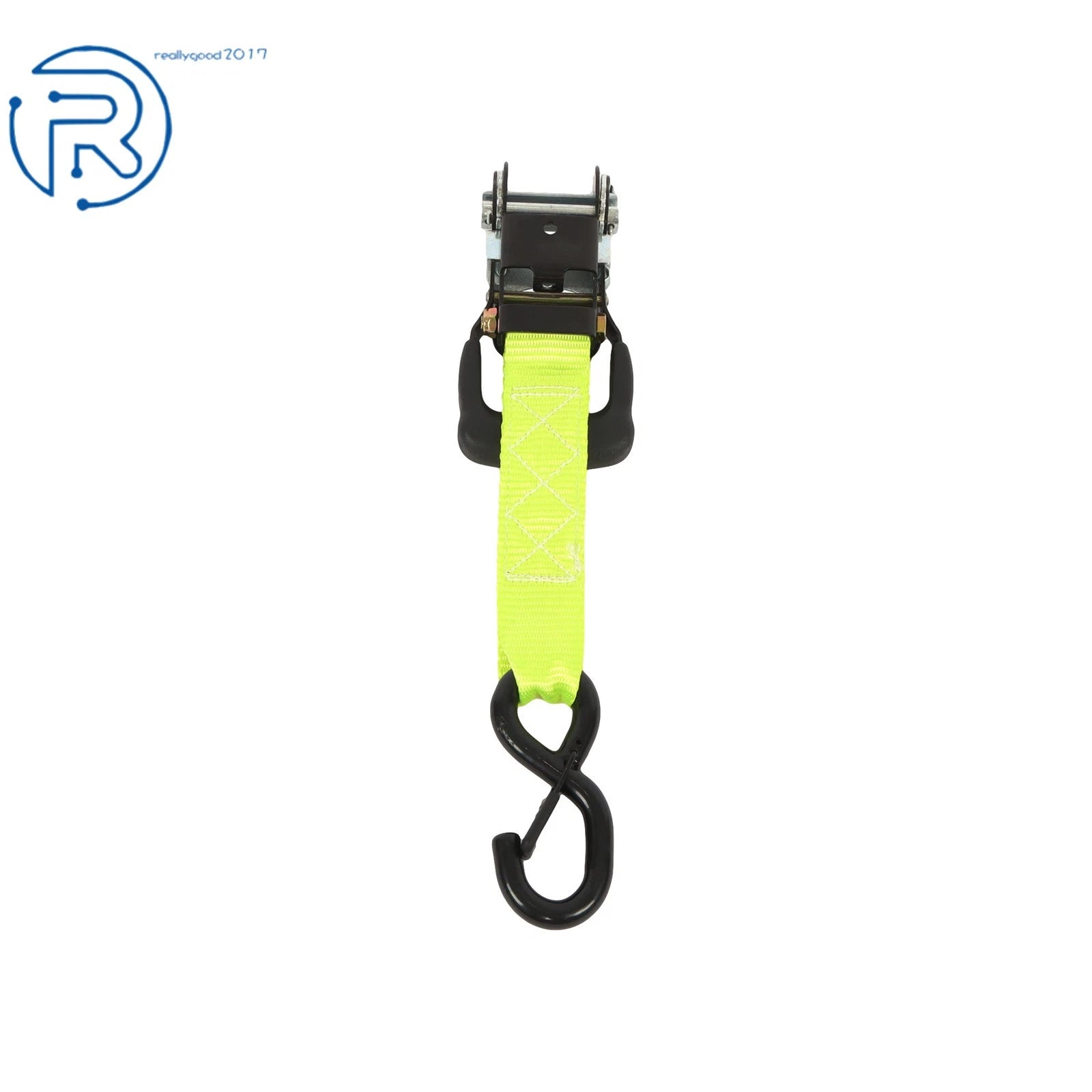 Set of 4 Heavy Duty 1.6" x 15' Ratchet Tie Down Straps with S Hook