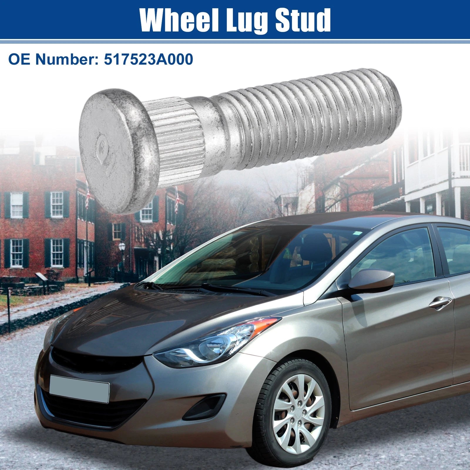 10 Pcs M12x1.5 Wheel Lug Stud for Hyundai Elantra (2007–2012) No. 517523A000