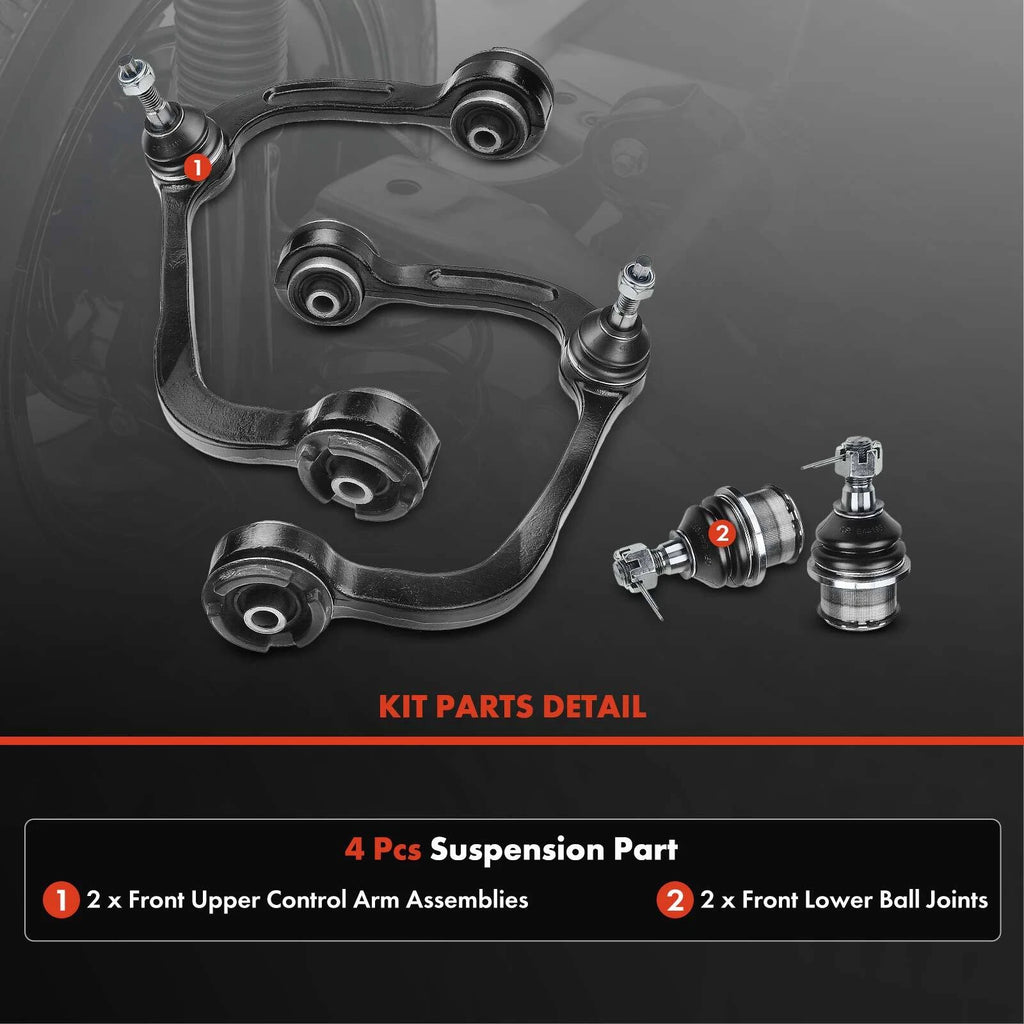 Set of 4 Front Upper & Lower Control Arms with Ball Joints for Ford F-150