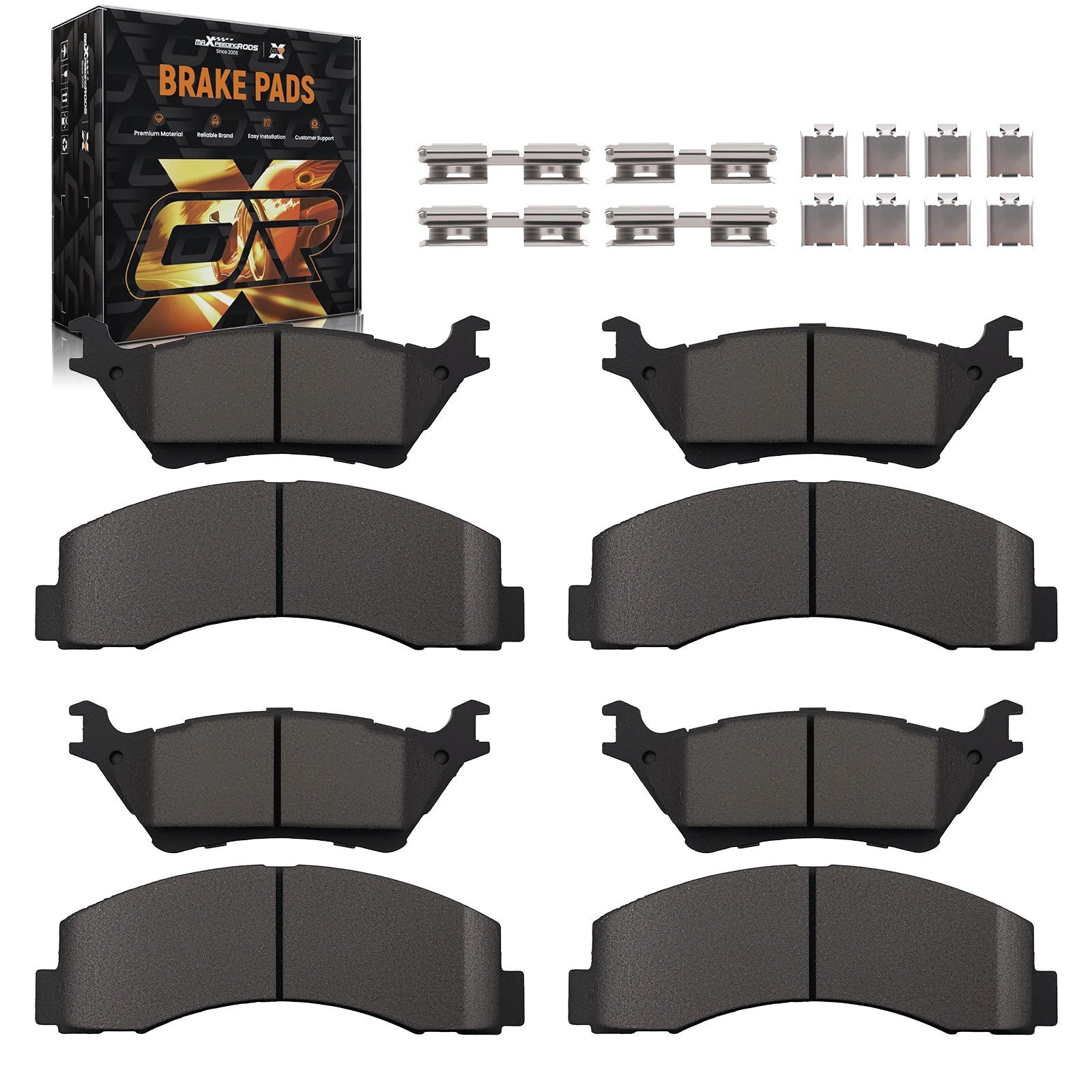 Set of 4 Front & Rear Brake Pads for Ford F-150 (2012–2020) P1414 P1602