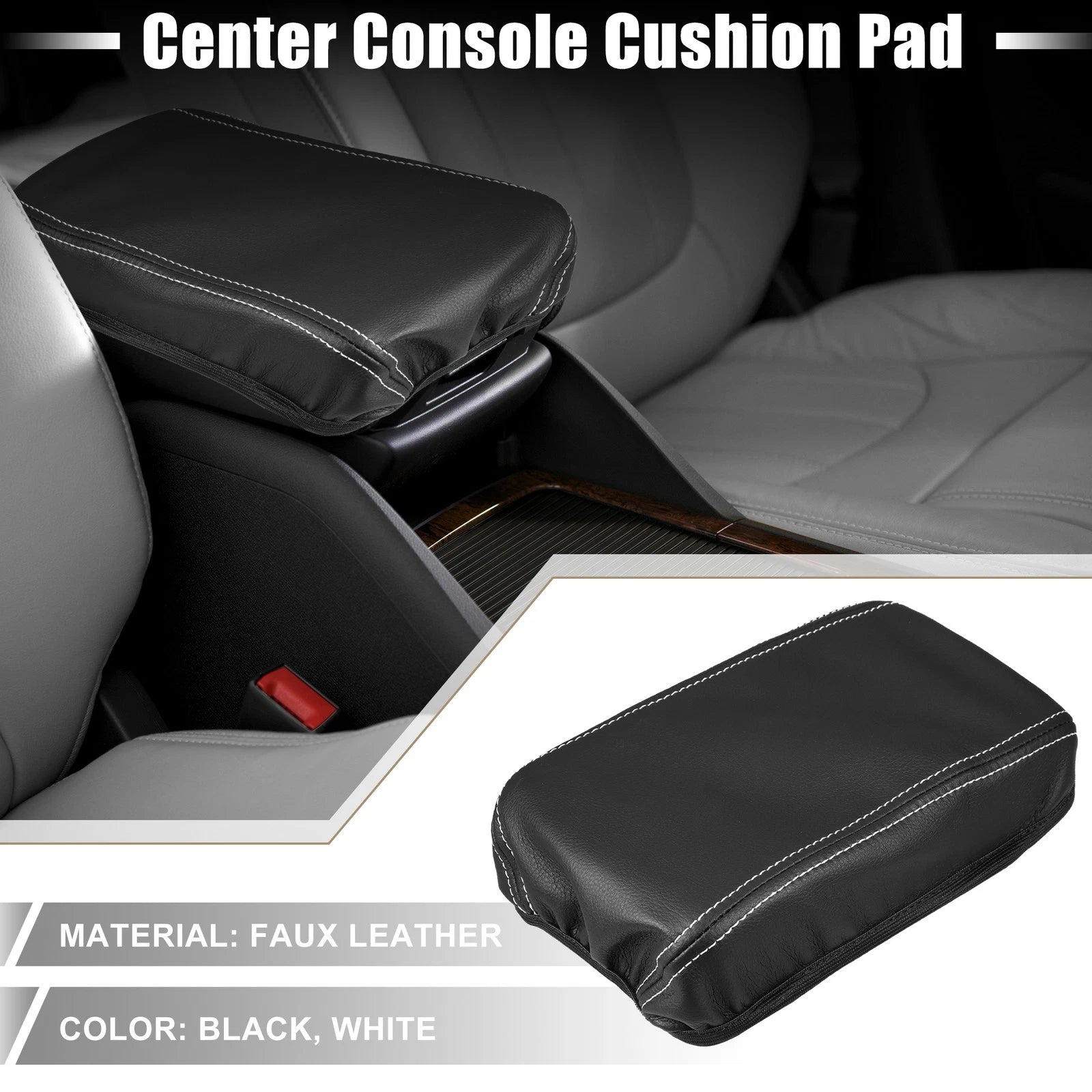 Center Console Armrest Cushion for Toyota Corolla Cross (2022–2023) Black White