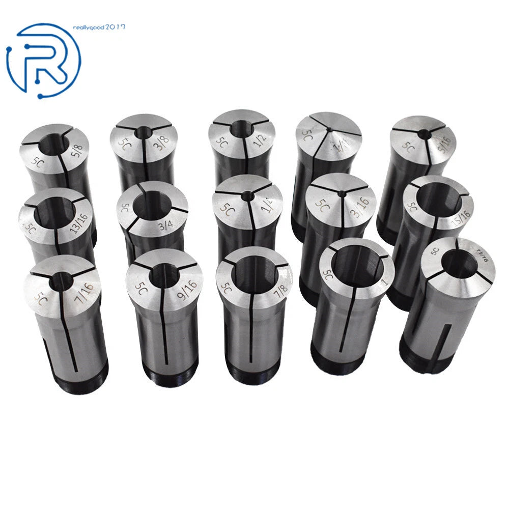 Set of 15 High Precision 5C Round Collets for Various Applications