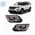 Pair of Black Halogen Headlights with LED DRL for Ford Explorer (2016–2019)