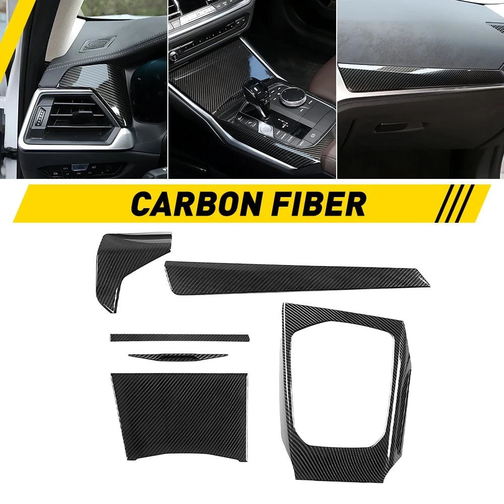 Set of 4 Carbon Fiber Pattern Interior Trim Covers for BMW G20 G21 G22 G26