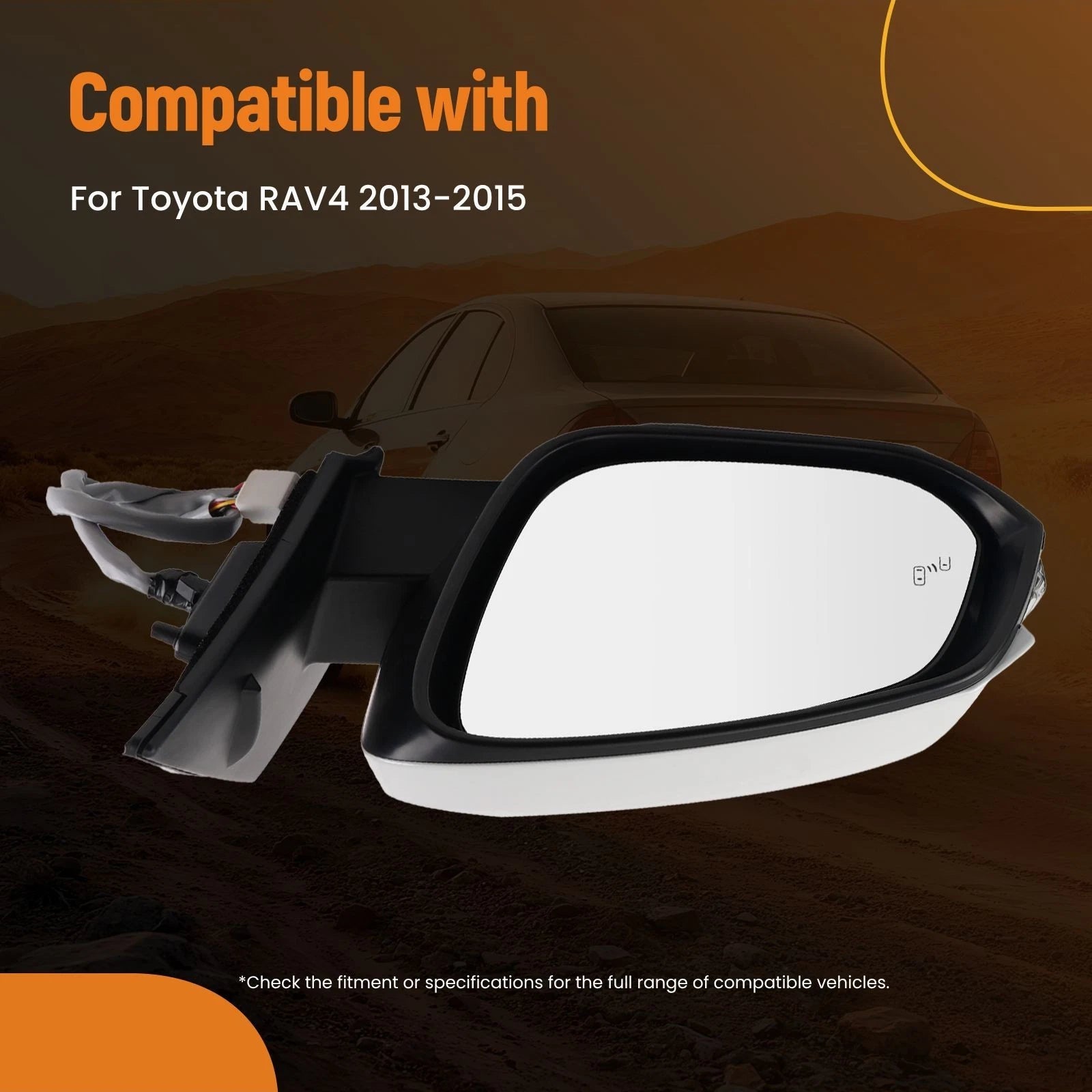 Power Side Mirror for Toyota RAV4 (2013–2014) 879100R090C0 White Heated