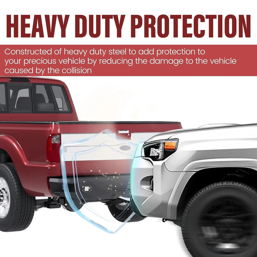 Rear Bumper for Ford Super Duty F250 F350 (1999–2016) Black with Sensor Holes