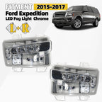 LED Fog Lights Pair for Ford Expedition (2015–2017) Chrome Right + Left