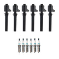 Set of 6 Ignition Coils & Spark Plugs for Mazda Tribute 3.0 V6 (2001–2006)
