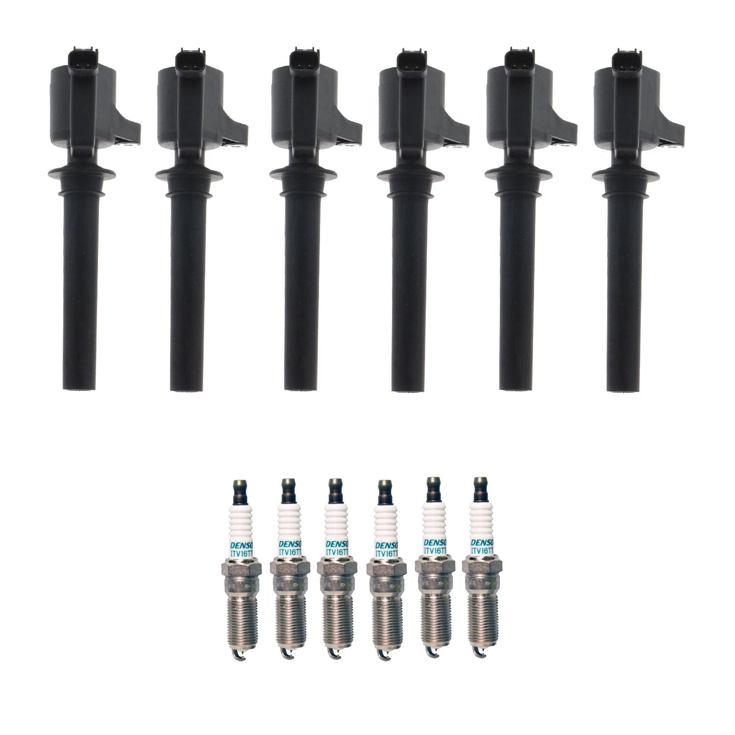 Set of 6 Ignition Coils & Spark Plugs for Mazda Tribute 3.0 V6 (2001–2006)
