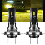 2X H7 LED 6SMD Headlight Bulbs Kit Yellow 3000K for Hi/Low Beam