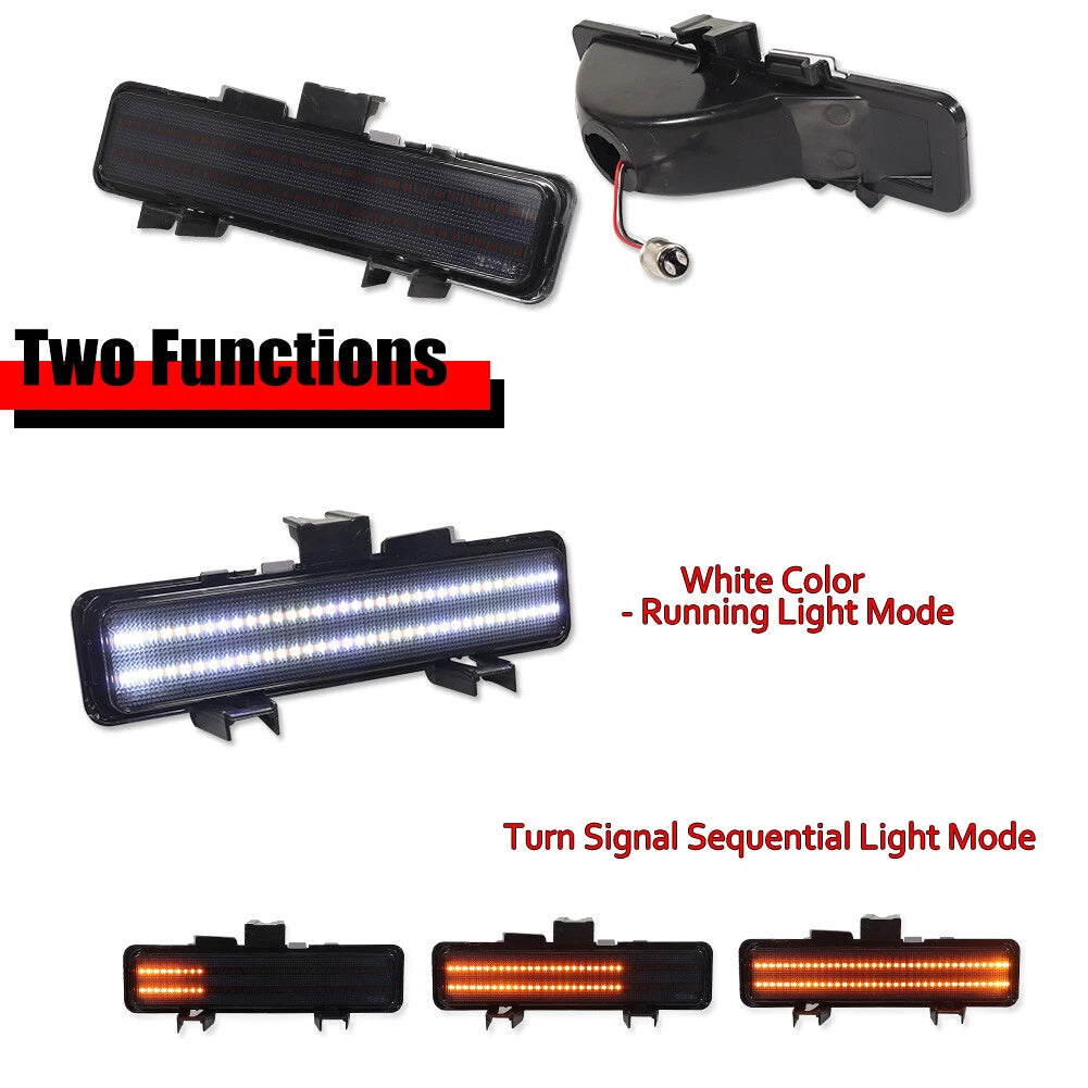 2X Smoke Lens Switchback LED DRL Turn Signal Light for Chevy S10 Blazer