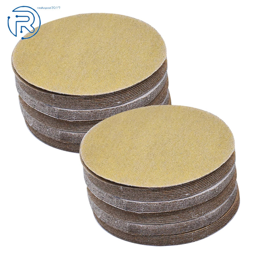 Set of 100 Hook and Loop Sanding Discs 5" 120 Grit