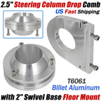 2" Swivel Base Floor Mount for Universal Steering Column (2.5" Drop)