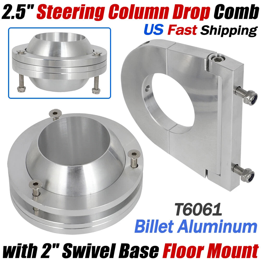 2" Swivel Base Floor Mount for Universal Steering Column (2.5" Drop)