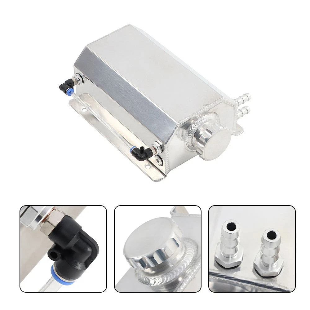 2L Aluminum Coolant Radiator Overflow Tank for Universal Fit (All Years)