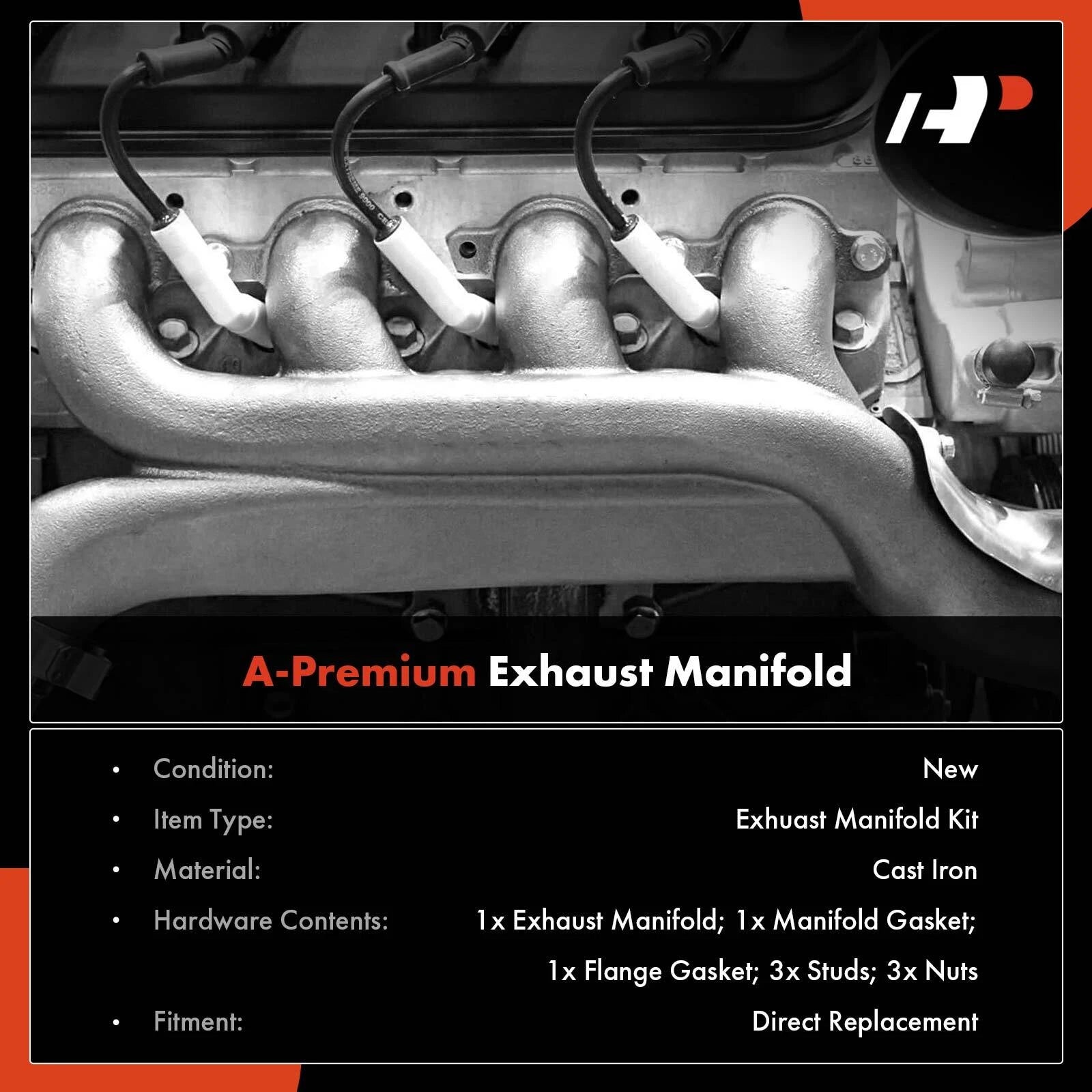 Right Exhaust Manifold with Gasket for Chevrolet Silverado 1500 (2014–2018)
