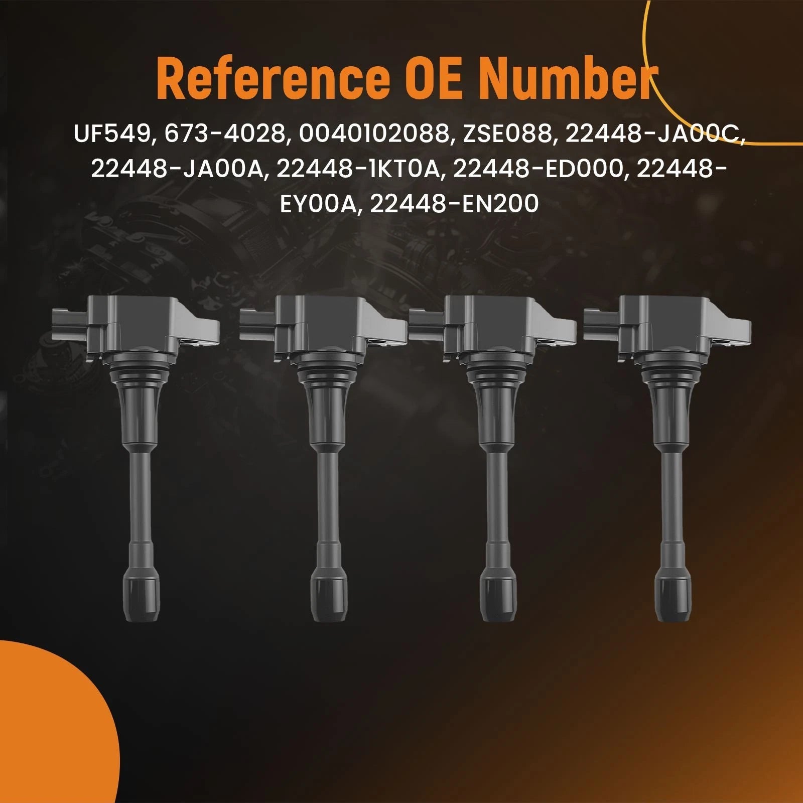 Set of 4 Ignition Coils for Nissan Rogue Altima 2.5L (2007–2015)