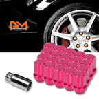 20Pc M12X1.25 Pink JDM Closed End Acorn Hex Wheel Lug Nuts + Extension 25mmx35mm