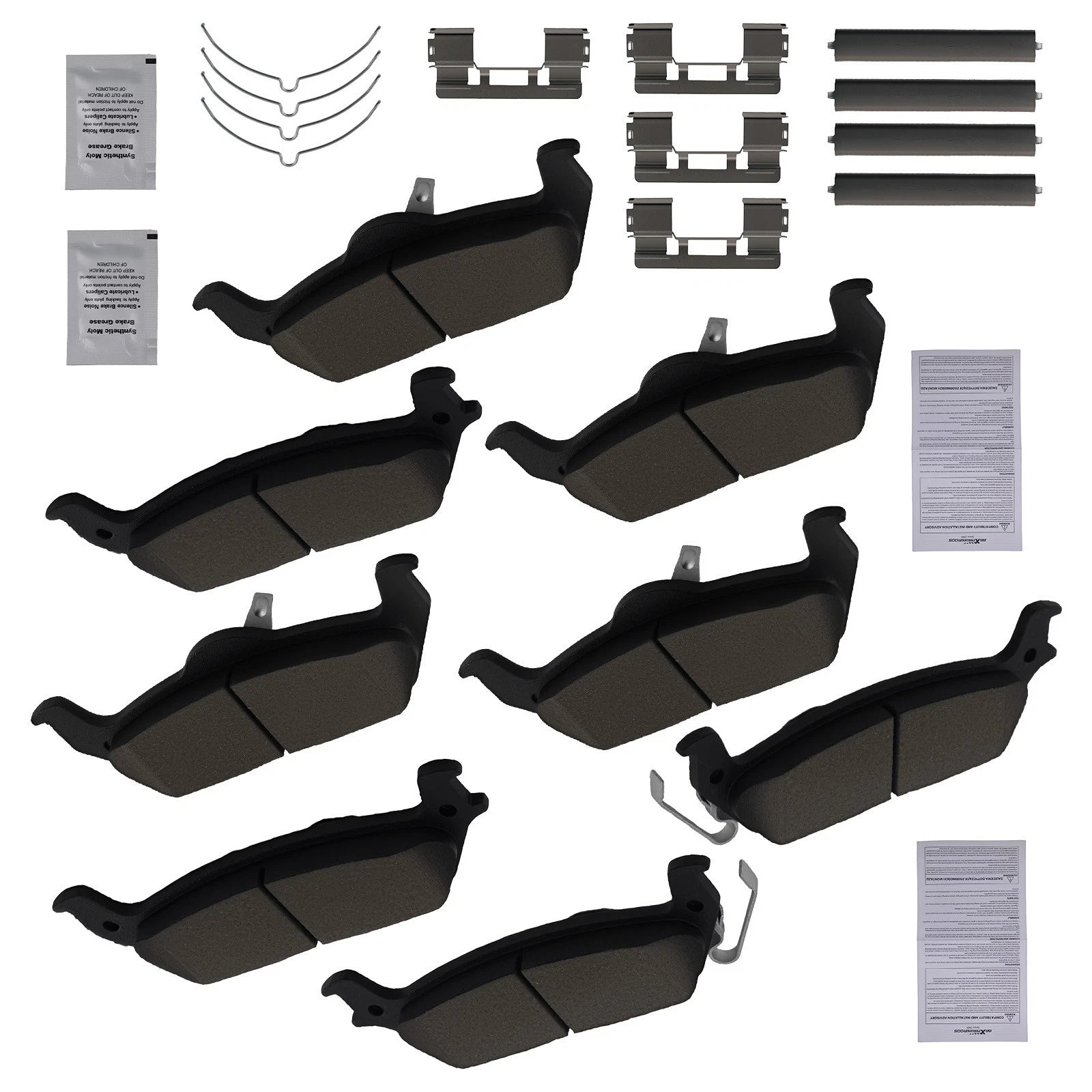 8x Front Rear Brake Ceramic Pads Kit for Lincoln Mark LT (2006–2008) D1012