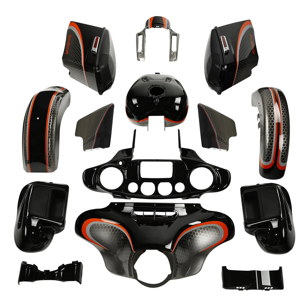 Fairings for Harley CVO Street Glide (2014–2023) Black Honeycomb Fade