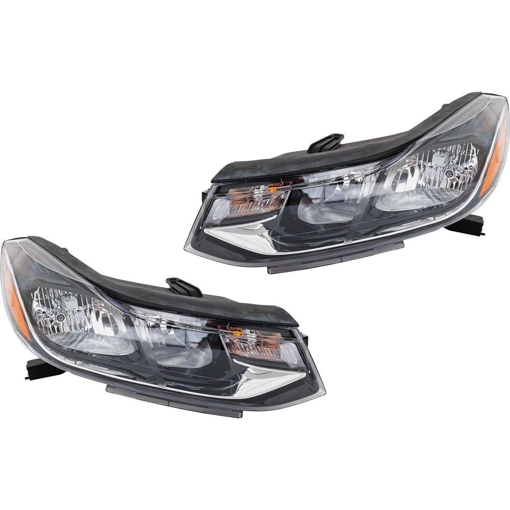 Headlight Pair for Chevrolet Trax (2017–2022) Halogen Chrome w/ Bulb
