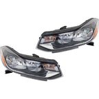 Headlight Pair for Chevrolet Trax (2017–2022) Halogen Chrome w/ Bulb