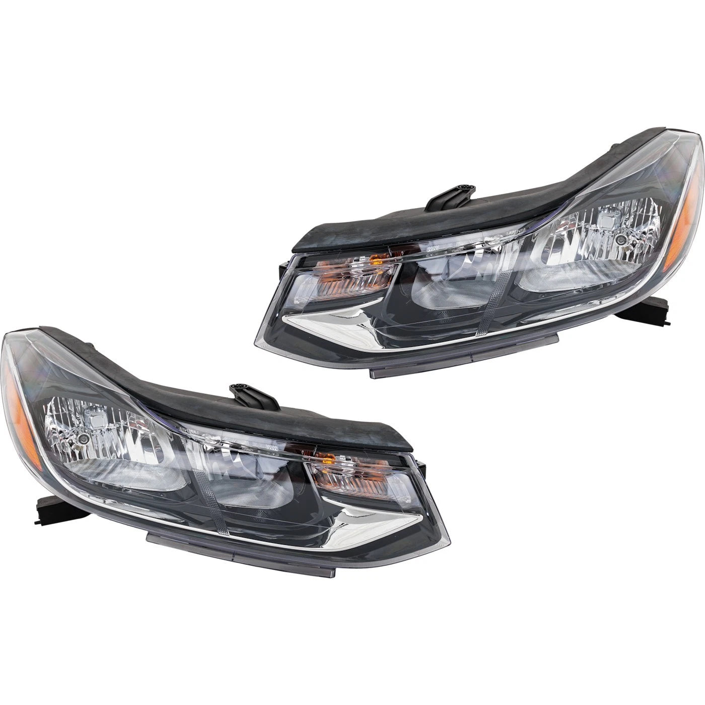 Headlight Pair for Chevrolet Trax (2017–2022) Halogen Chrome w/ Bulb