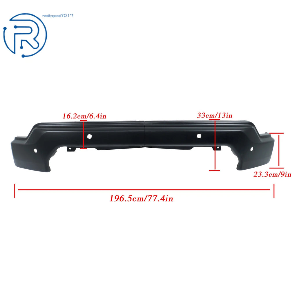 Black Steel Split Front Bumper for GMC Sierra 1500 (2019-2021) with Sensor Hole