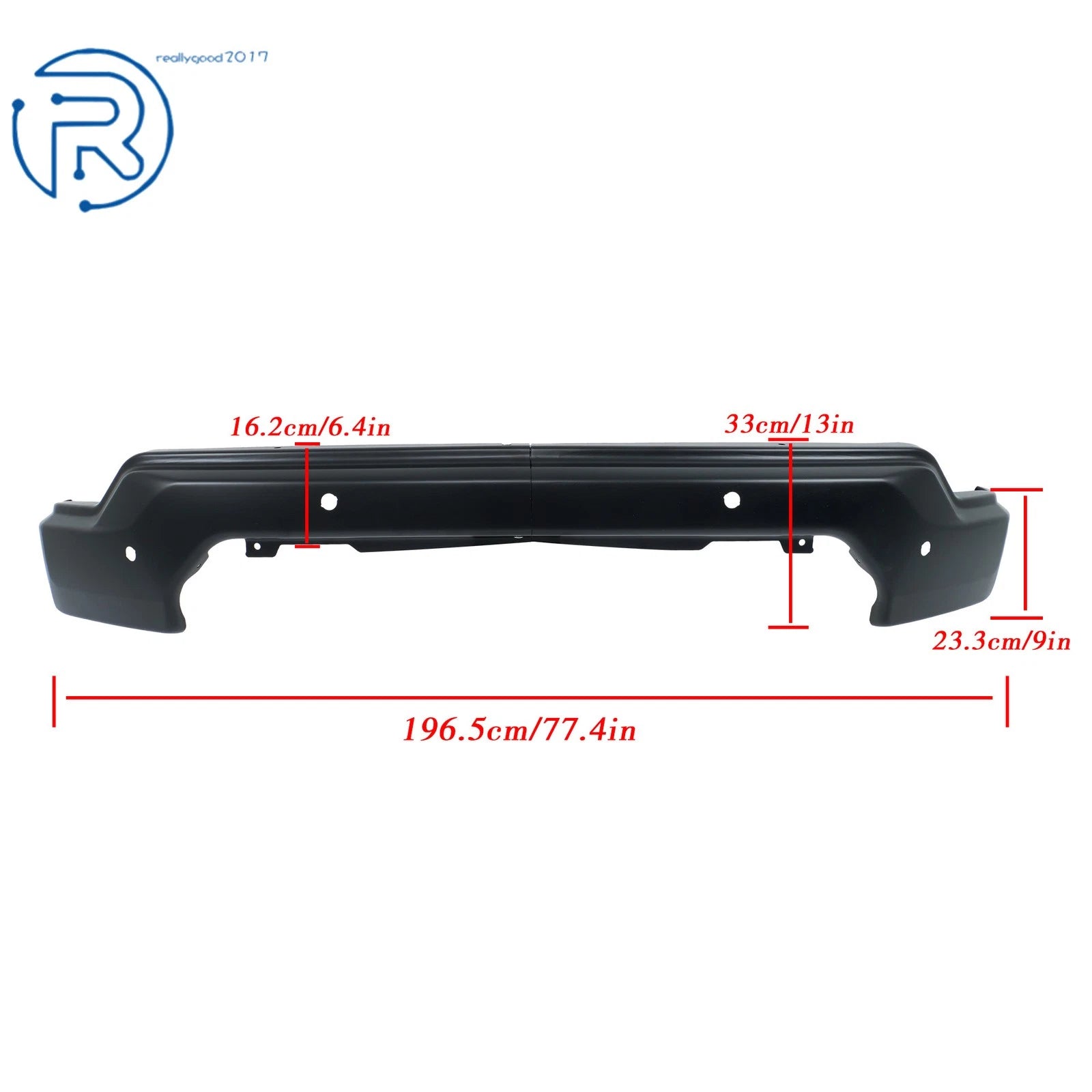 Black Steel Split Front Bumper for GMC Sierra 1500 (2019-2021) with Sensor Hole