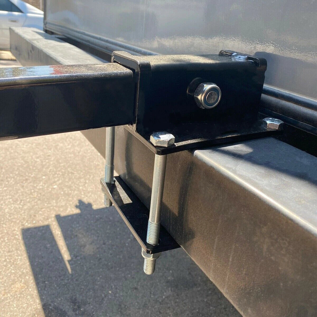 4'' Square RV Bumper Receiver Adapter for 2'' Hitch Mount Rack