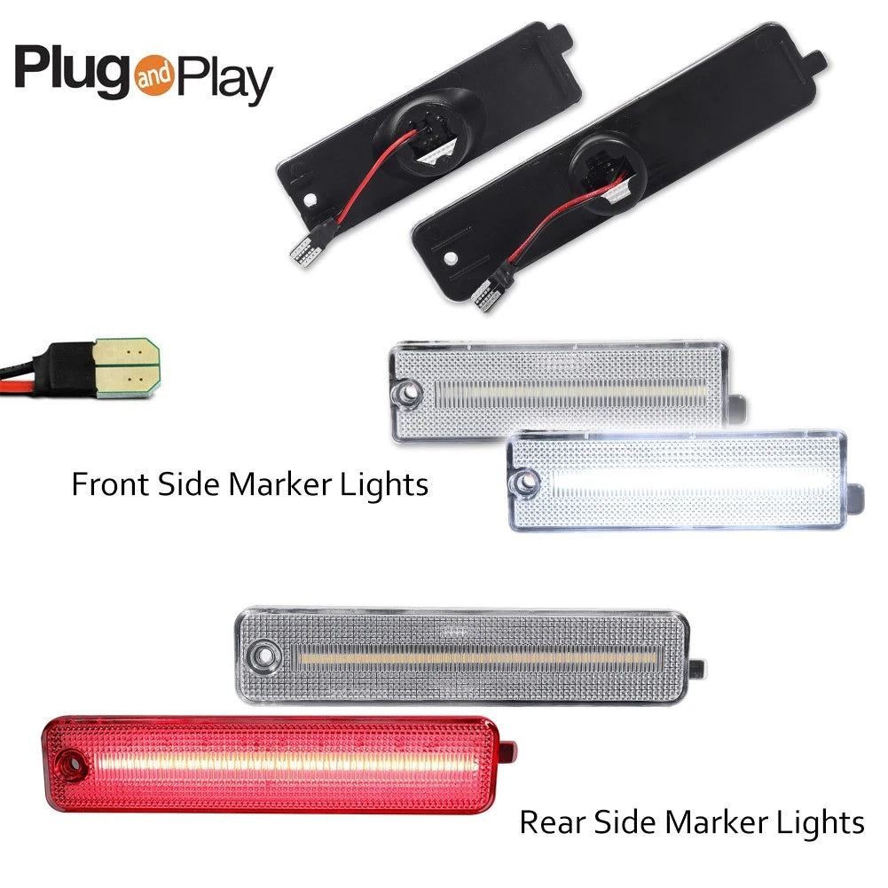 Set of 4 Clear LED Side Marker Lights for Pontiac Firebird (1998–2002)