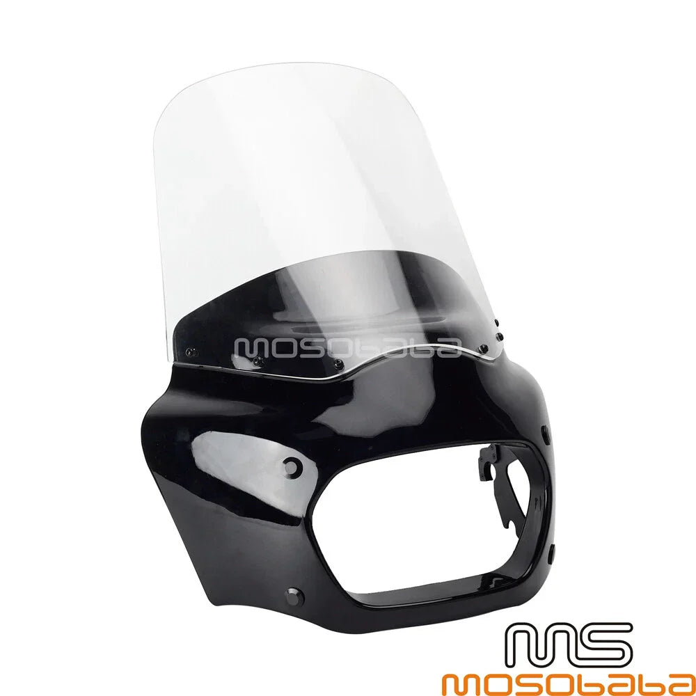 Headlight Fairing + Clear Windshield for Harley Softail Fat Bob (2018-2023)