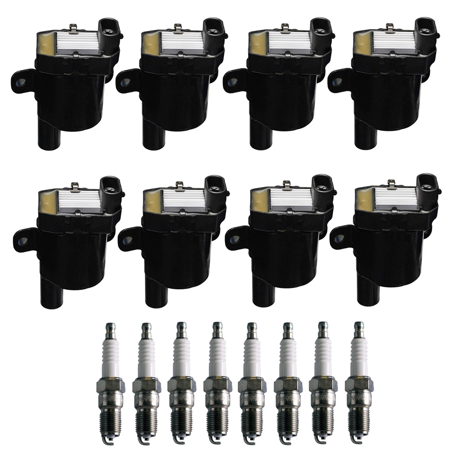 Set of 8 Ignition Coils & Nickel Spark Plugs for Silverado 1500 2500 (2007–2013)