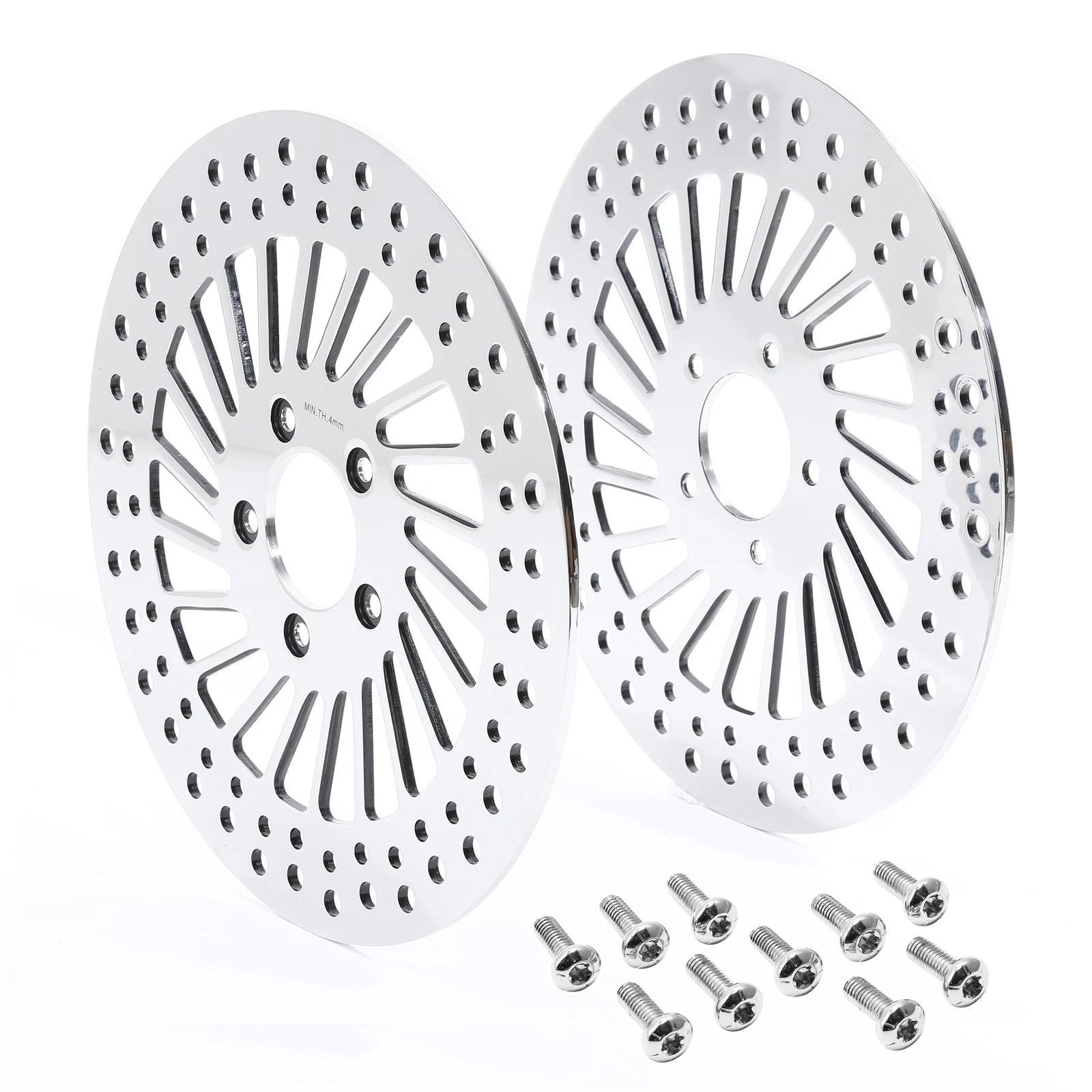 Set of 2 Front Brake Disc Rotors & Bolts for Harley Touring/Dyna (2006–2023)