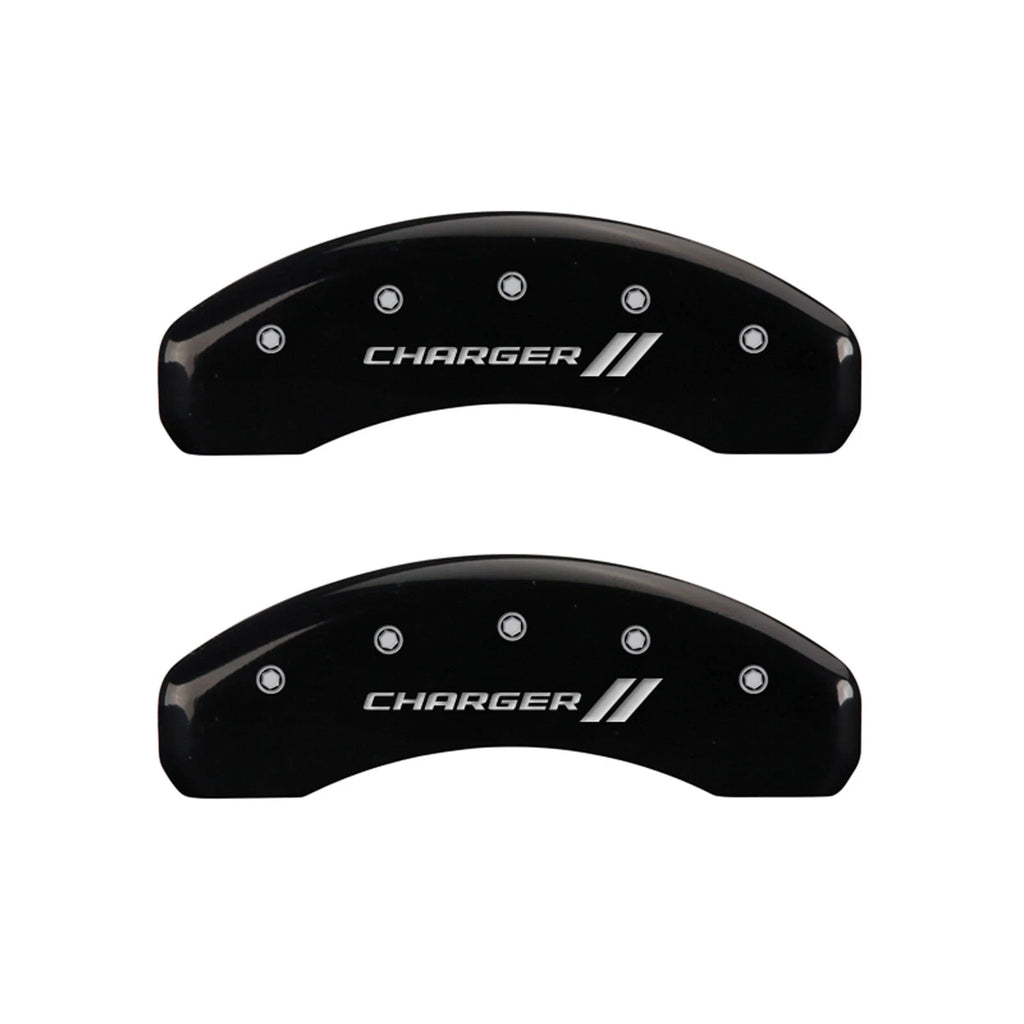 Caliper Covers with Stripes for Black 2006-2010 Dodge Charger SRT8 by MGP