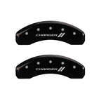 Caliper Covers with Stripes for Black 2006-2010 Dodge Charger SRT8 by MGP