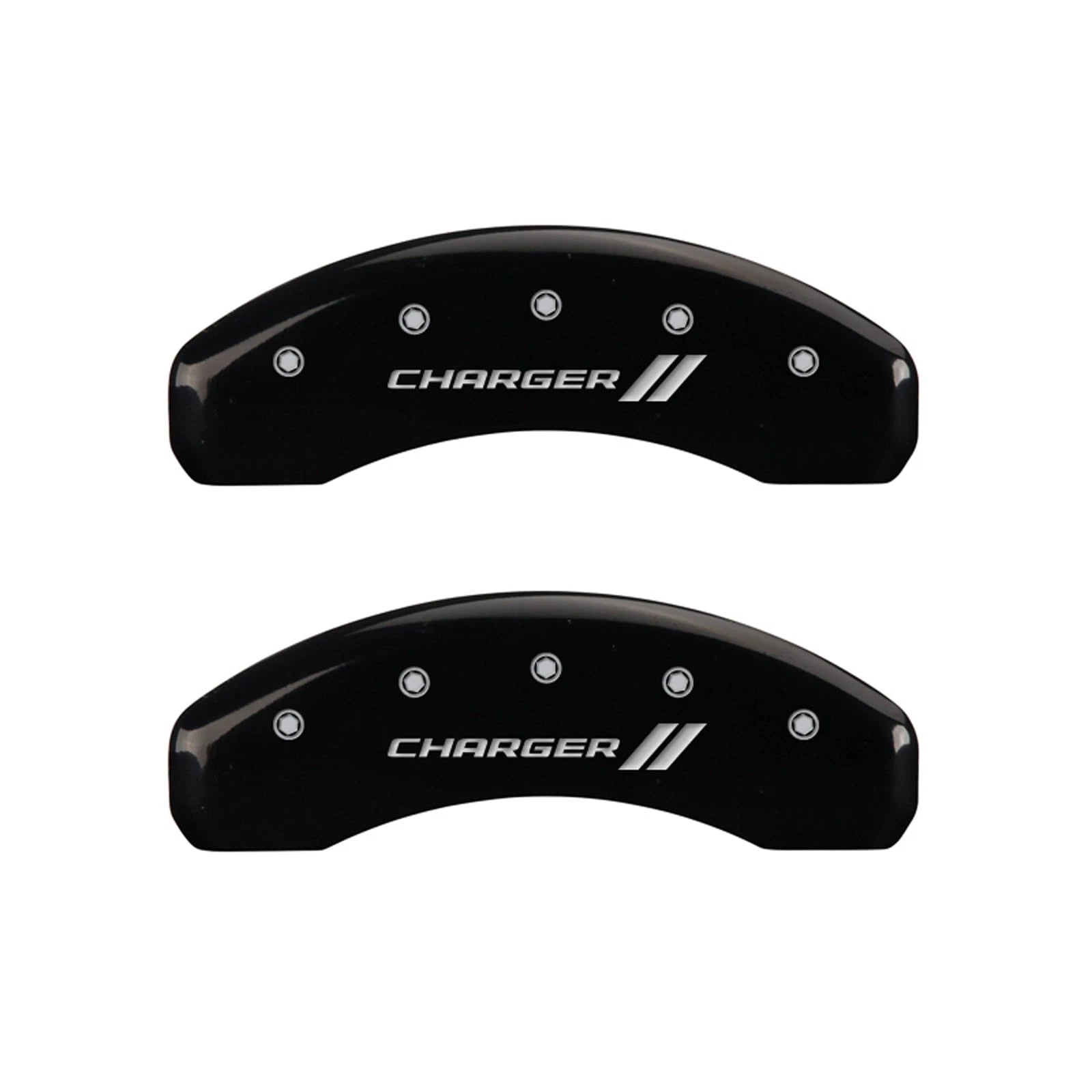 Caliper Covers with Stripes for Black 2006-2010 Dodge Charger SRT8 by MGP