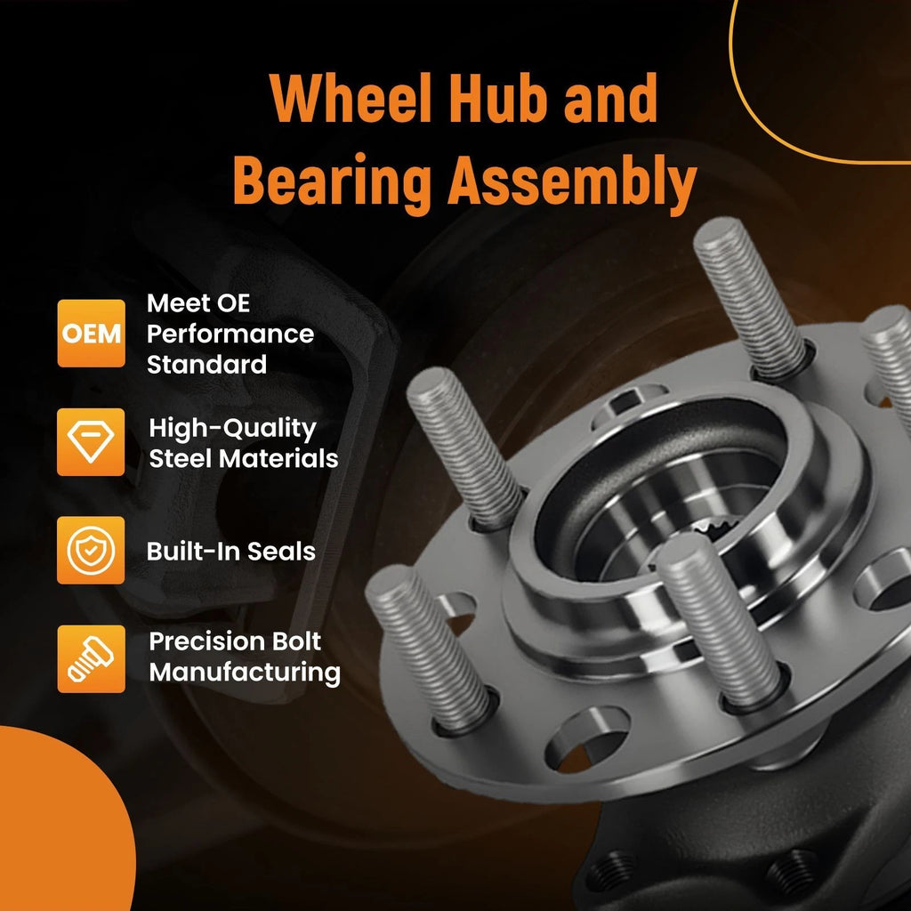 Set of 2 Rear Wheel Bearing Hub Assembly for Dodge Caliber (2007–2008) 512333