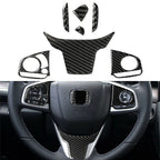 4Pcs Carbon Fiber Inner Steering Wheel Trim for Honda Civic (2016–2019)