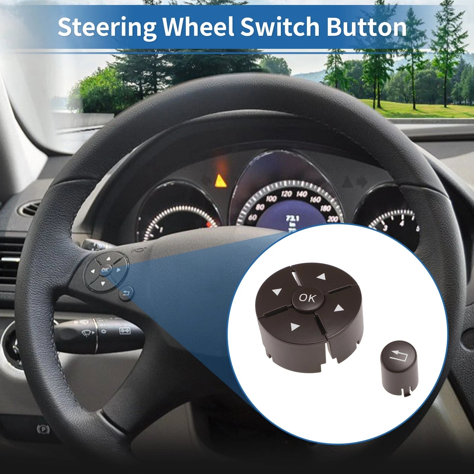 Steering Wheel Control Button Cover for Mercedes-Benz C-Class (2007–2010) Left