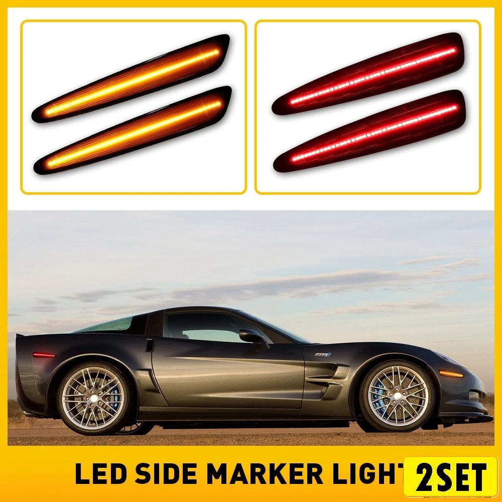 Set of 2 Smoked LED Side Markers for 2005-2013 C6 Corvette