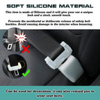 2X White Soft Silicone Luminous Seat Belt Buckle Cover for Universal (-)