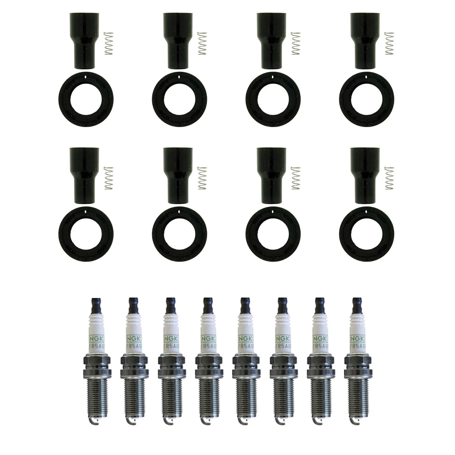 Set of 8 NGK G-Power Platinum Spark Plugs & Coil Boots for GX460 Tundra Sequoia (2007–2021)