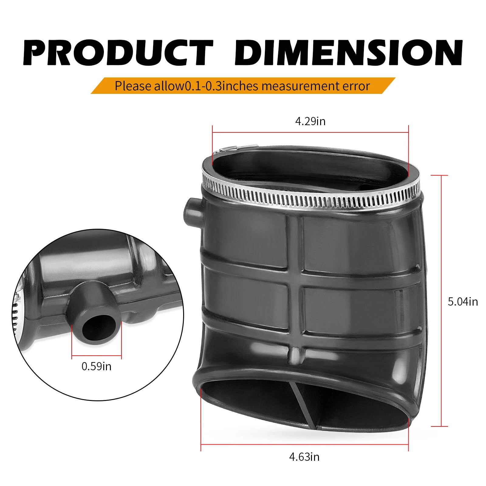 Air Box Intake Duct Tube & Clamp Assy for Yamaha Raptor 660R (2001–2005)