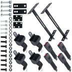 Set of 4 Retractable Golf Cart Seat Belts & Bracket Kit for EZGO, Yamaha, Club Car