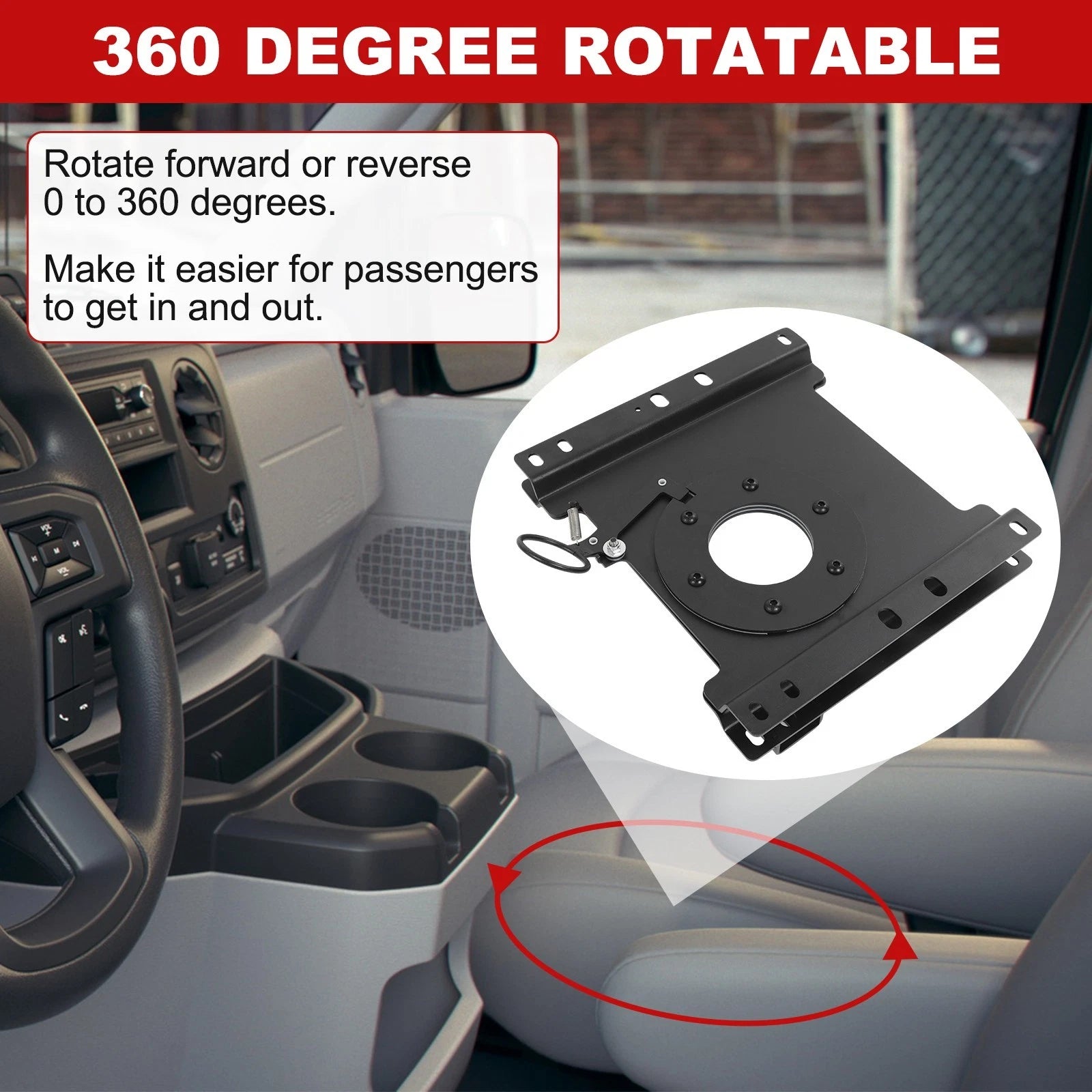 Driver Side Seat Swivel Base Bracket for Ford Econoline E150 E250 E350 E450 (1992-2014)