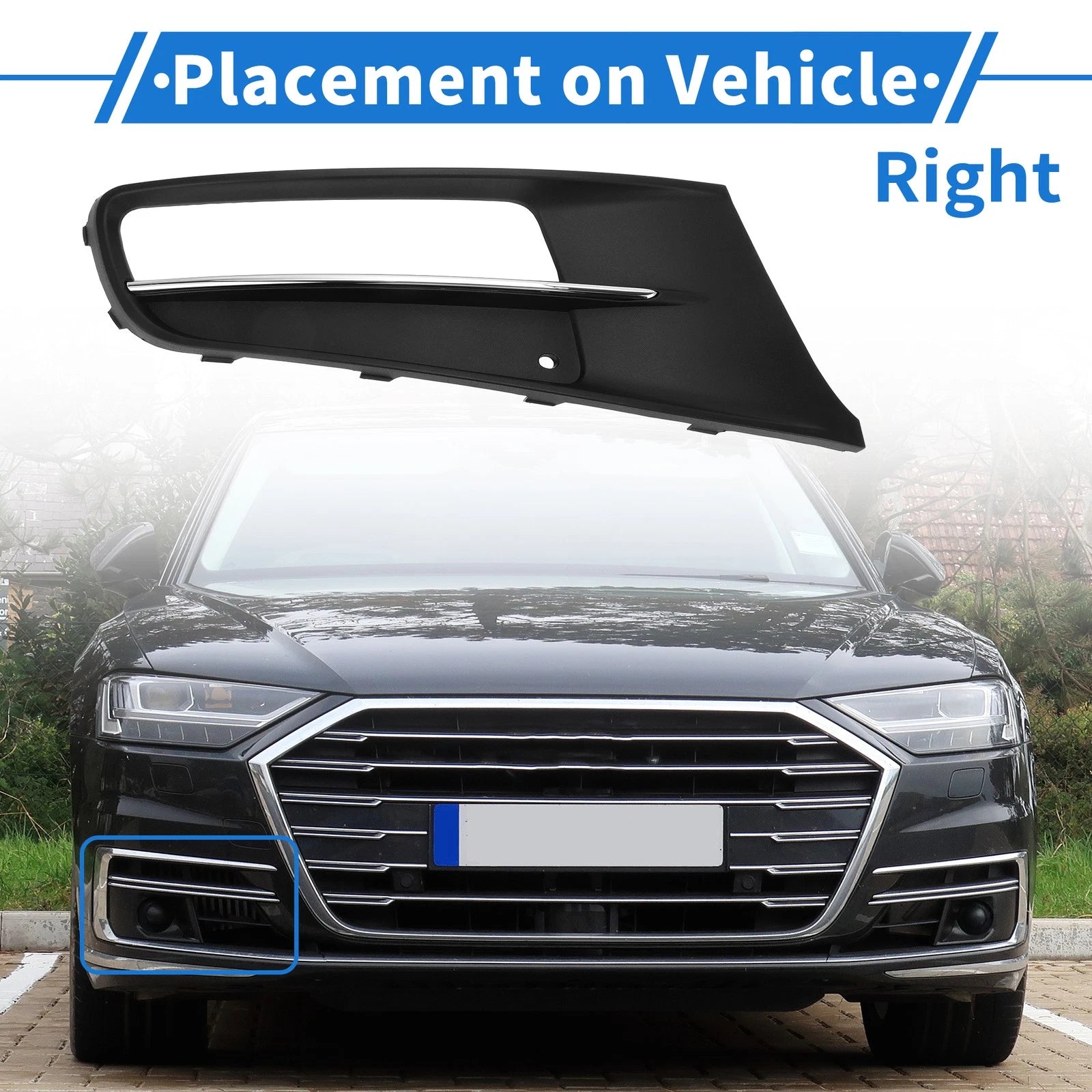 1 Pc Fog Light Grill for Volkswagen Sharan (2012–2019) No. 7N0853666B