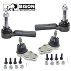 Set of 4 Front Outer Tie Rod Ends & Lower Ball Joints for Dodge RWD